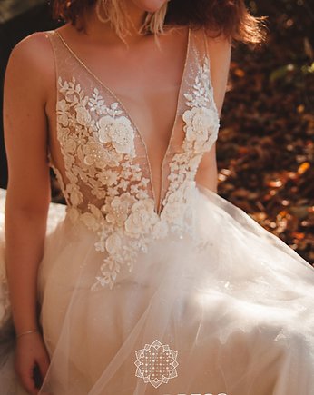 Suknia ślubna glitter różowe złoto / GABRIELA, Lucky Dress Atelier