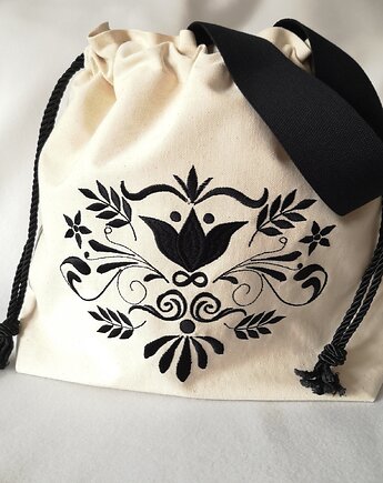 Torba worek z haftem, Isaz Atelier