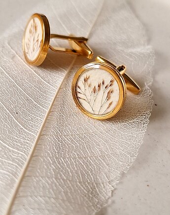 Spinki do mankietów z trawą z kolekcji Prata, Slow Jewelry