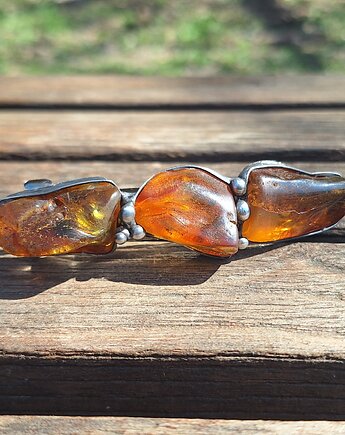 Jantary - klamra do włosów, po drugiej stronie lustra