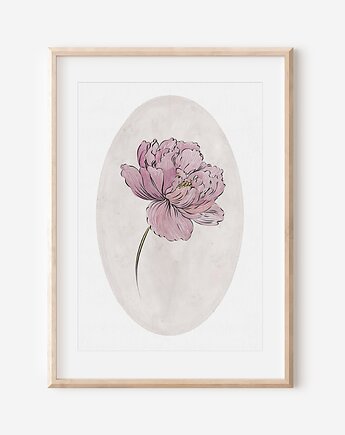 Plakat botaniczny - PIWONIA, Mint In Paper