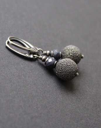 Kolczyki Jeżyki z szafirem, fado