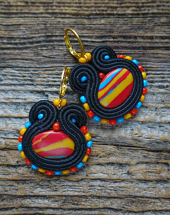 Kolorowe  kolczyki soutache, Mró Soutache
