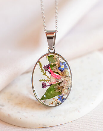 Wisiorek z kompozycją kwiatową, nature gift