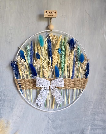 Prezent na Dzień Babci i Dziadka - obręcz z suszonymi kwiatami, BohoSuszki