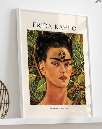Plakat Reprodukcja Frida Kahlo - Thinking About Death, OKAZJE - Prezent na Dzień Kobiet