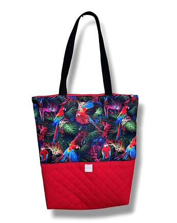 Torba shopper na zakupy wodoodporna shopperka torba na ramię papugi, Uszyciuch