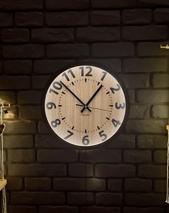 Podświetlany zegar ścienny LED  40 cm, Cucudo Home