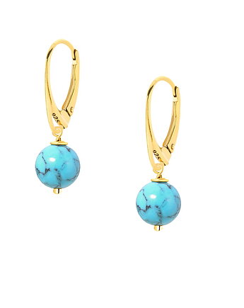 Złote kolczyki turkus, MYNESS