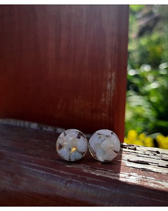 Kolczyki sztyfty z amazonitem, duże, Figa handmade accessories