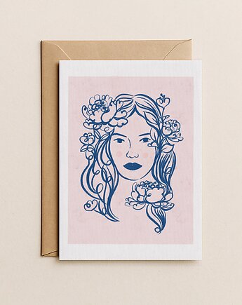 Kartka z Kobietą w kwiatach, Mint In Paper