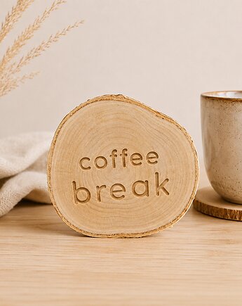 Drewniana podkładka pod kubek coffee break, Drewniane dodatki