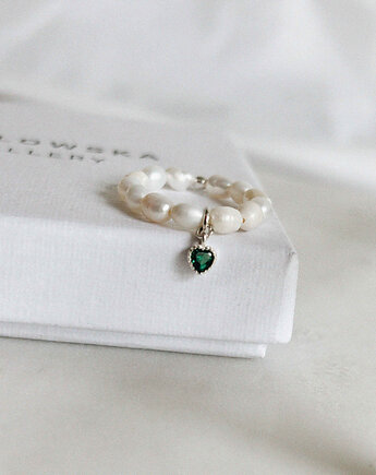 Pierścionek Heart Pearl, Chmolowska Jewellery