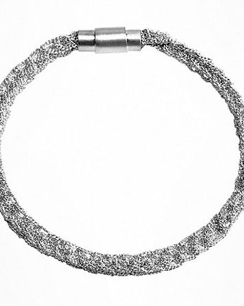 bransoletka srebrna pleciona sznurek, JankowskaJewellery