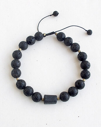 Turmalin i lawa czarna bransoletka, galeria nuit