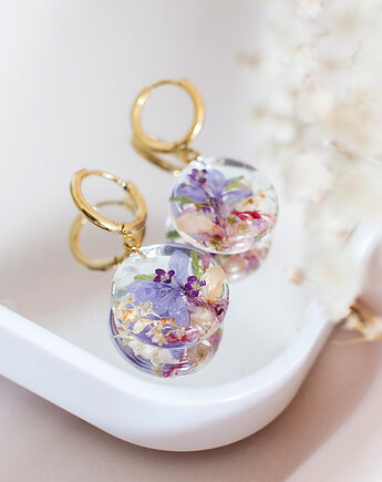 Kolczyki z kompozycją kwiatową, nature gift