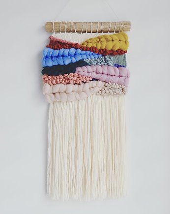 Makatka Makrama Kolory, wool and stick