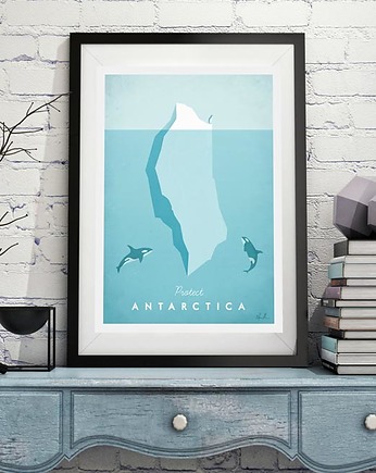 Antarktyda - vintage plakat 50x70 cm, minimalmill