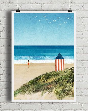 Plakat Beztroskie wakacje - dziewczyna na plaży, minimalmill