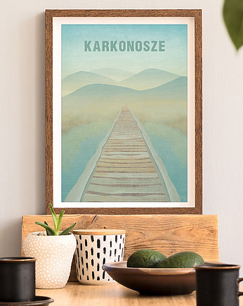 Plakat Karkonosze - grafika z górami fine art, minimalmill