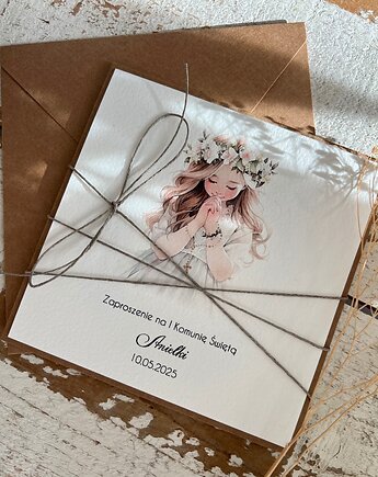 Zaproszenia komunijne z pełną personalizacją handmade, sorte