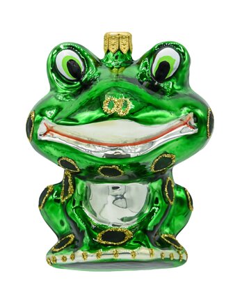 Bombka choinkowa: Żaba z uśmiechem: ciemnozielona, Syn Bombkarza