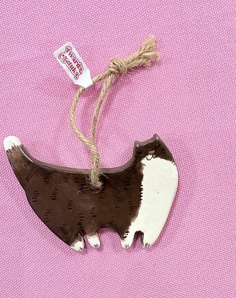 Ceramiczna zawieszka na choinkę Kotek bombka, Twarda Sztuka