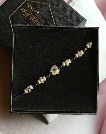 PREMIUM : serduszko : JASPIS dalmatyński, onyks, KAMIEŃ RZECZNY, kaktusia