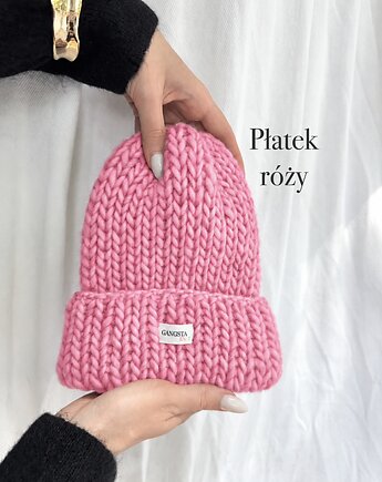 Czapka Lily 100% wełna *płatek róży*, GANGSTA KNIT