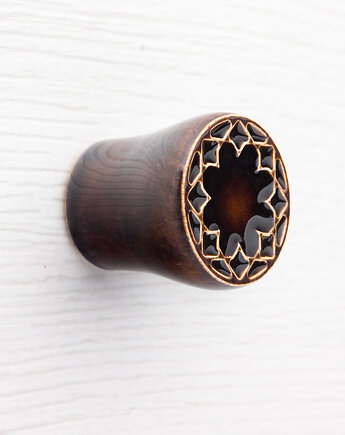 Gałka mała do mebli ciemno-brązowa, wz.14, pracowniazona