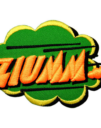 Naszywka naprasowanka ZIUMM ZIELONA 3D termoprzylepna haftowana 6x7,2cm, Wyszywane