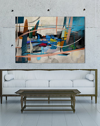 OBRAZ NA PŁÓTNIE - 100x70cm - ABSTRAKCJA, OKAZJE - Prezent na Wesele