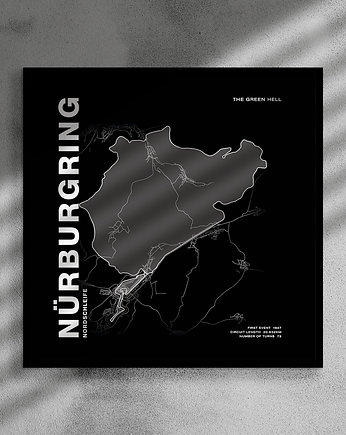 Plakat Tory wyścigowe - Nurburgring - 50x50 cm, Peszkowski Graphic