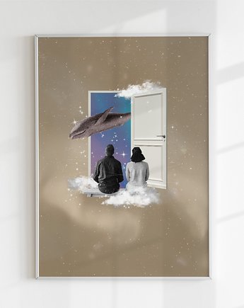 Plakat Kosmiczny Wieloryb, karciadarocha