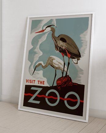 Plakat Vintage Retro Zoo, OKAZJE - Prezent na Mikołajki