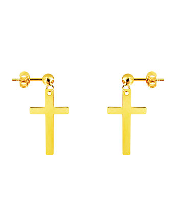Kolczyki pozłacane Classic Gold Crosses, AFRODITTE COLLECTION