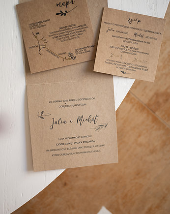 GOLDIE zaproszenia ślubne zestaw 50 szt, Papel