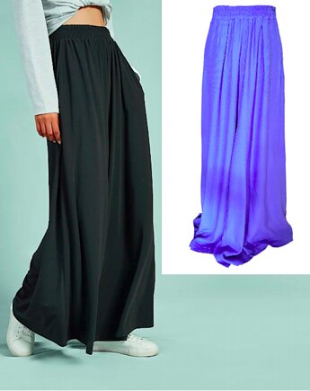 Spodnie z lejącej wiskozy lawendowe, LaRime concept