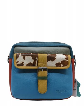 Torebka listonoszka unikatowa skórzana skóra naturalna pojemna OLIVKA, Olivka Warsaw