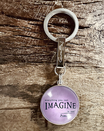 Imagine,  stalowy brelok + box, Makaliboo