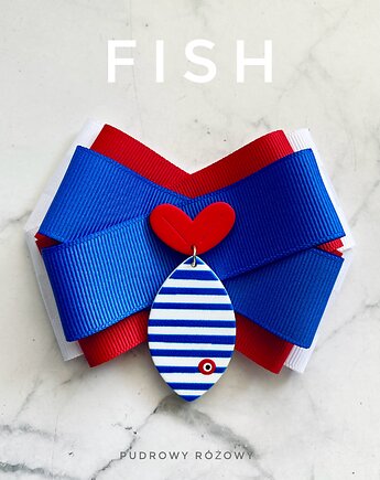 Brosza Pop Art z Rybką Marine New Kolekcja FISH, Pudrowy Różowy