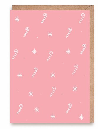 Kartka na Boże Narodzenie Minimalistyczna - różowa, Cardie