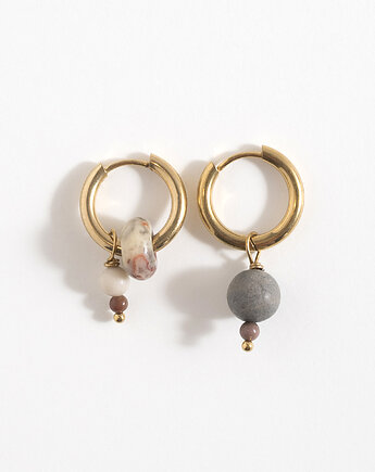 Złote kolczyki Boho z zawieszkami, ech studio