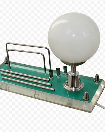 Lampka z przybornikiem lata 70.  Akryl, metal, szkło  E14  Vintage, Relikt design