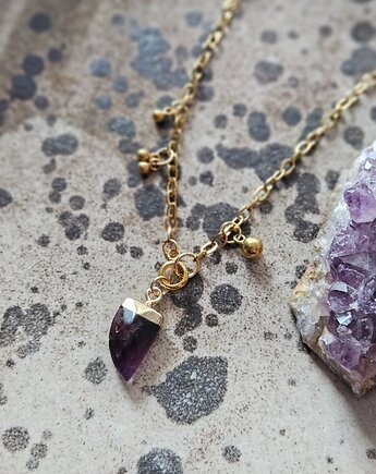 Naszyjnik z ametystem i kuleczkami, REVEAL