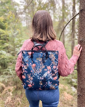 Torbo plecak 2w1 granatowa łąka, sacky bag
