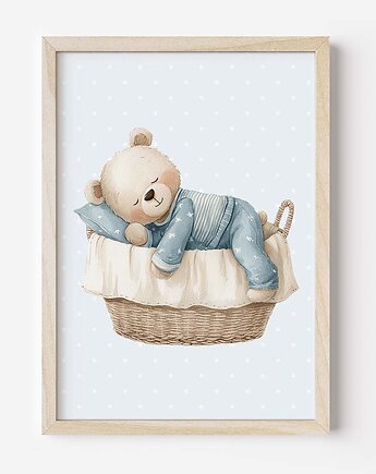 Plakat Na Ścianę Dla chłopca Niebieskie misie nr. 10, Dekoracjan