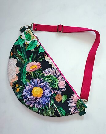 Torebka półksiężyc Kwiaty i zieleń, Natty design