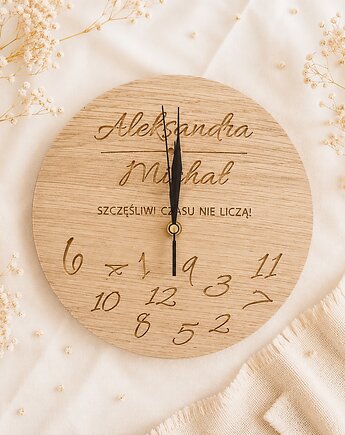 Drewniany personalizowany zegar Numbers eko, Drewniane dodatki