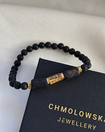 Bransoletka męska Cytryn i Turmalin